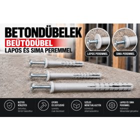 Beütődübel sima peremmel 8 x 80mm