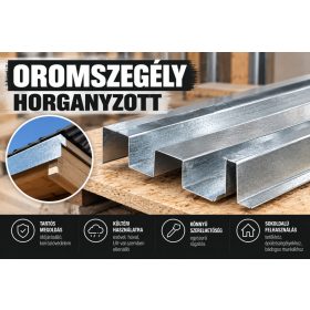 Oromszegély horganyzott 25cm ksz - 2m/db - natúr